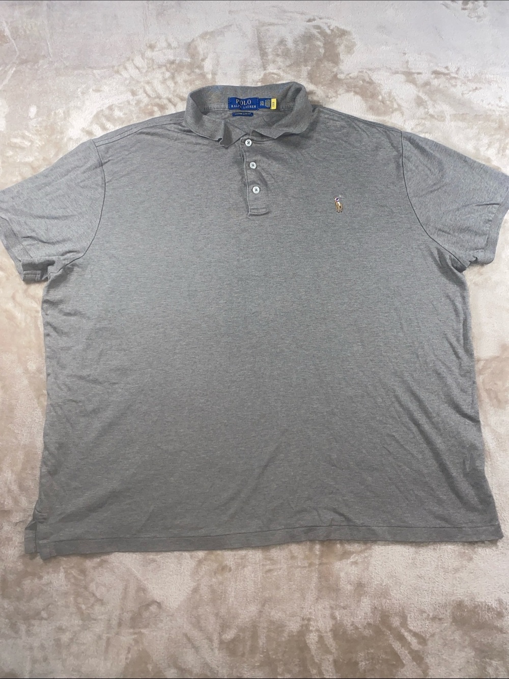 Ralph Lauren Heather Brown Short-Sleeve Polo with Embroidered Pony
